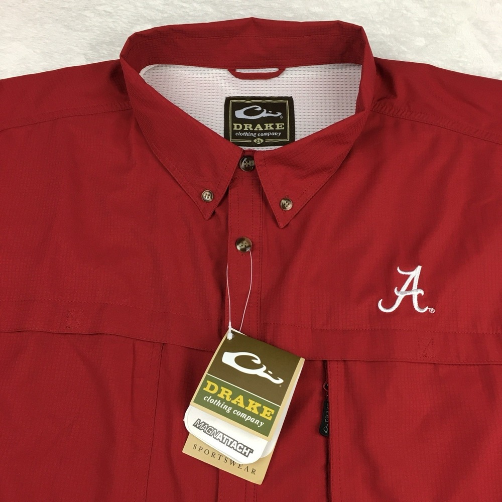 DRAKE Clothing Co. Alabama Mesh Back Flyweight Shirt XXL Crimson NWT!